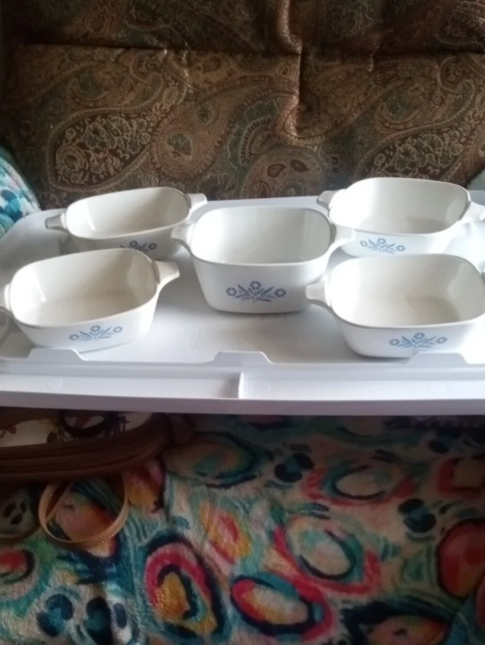 Corningware Blue Corn Flower Bakeware Set of Five